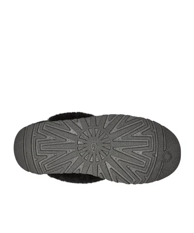 Ugg Disquette Shearling-trimmed Suede Slippers In Black