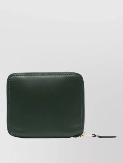 Comme Des Garçons Leather Zip-around Wallet Featuring Card Slots In Green