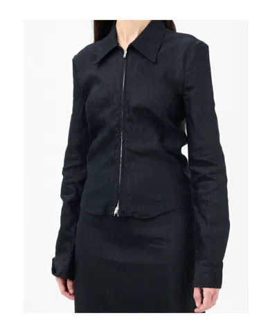 Our Legacy Slim Zip Shirt In Black