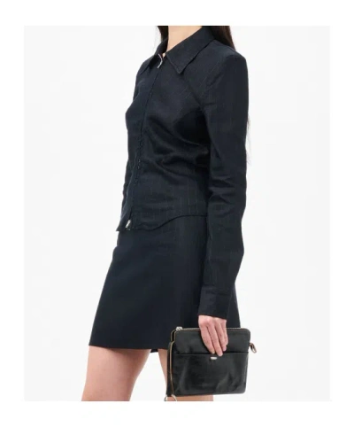 Our Legacy Slim Zip Shirt In Black