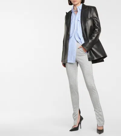 Wardrobe.nyc Jersey Split-hem Leggings In Gray