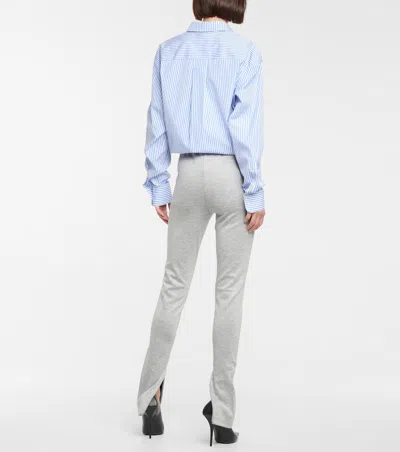 Wardrobe.nyc Jersey Split-hem Leggings In Gray