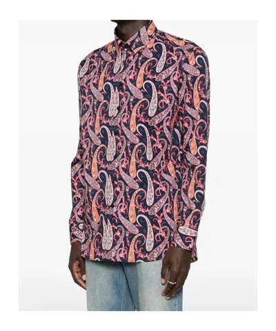 Etro Blue Shirts Men In Multi