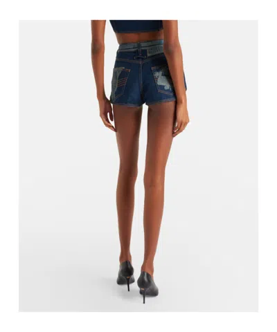Jean Paul Gaultier Trompe-l'œil Denim Shorts In Blue