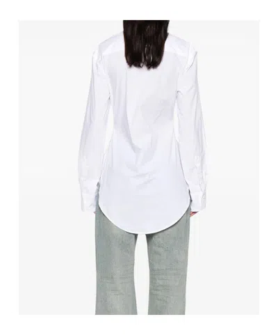 Jean Paul Gaultier Womens White Blue Grey Scanned Bra Stretch-cotton Shirt