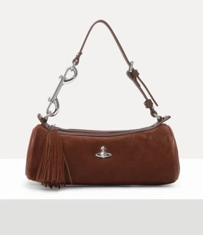 Vivienne Westwood Cindy Cylinder Bag Leather Chocolate-brown