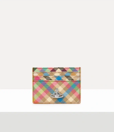 Vivienne Westwood Flat Card Holder Buccia D'arancia Heather-plaid One Size Women In Multi