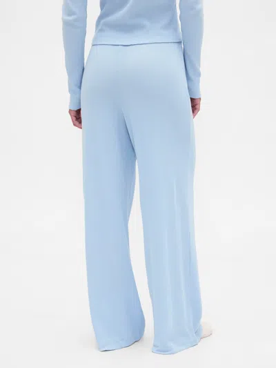 Gap Factory Waffle-knit Wide-leg Pj Pants In Blue