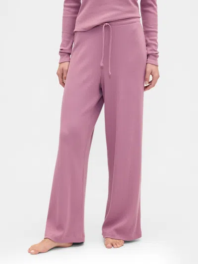 Gap Factory Waffle-knit Wide-leg Pj Pants In Pink