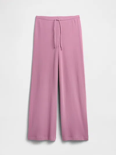 Gap Factory Waffle-knit Wide-leg Pj Pants In Pink