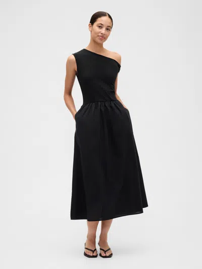 Gap Factory One-shoulder Maxi Dress In Black