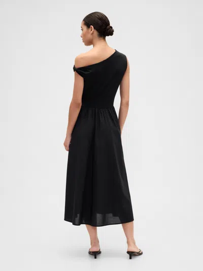 Gap Factory One-shoulder Maxi Dress In Black