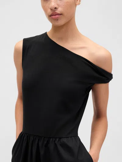 Gap Factory One-shoulder Maxi Dress In Black