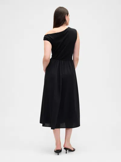 Gap Factory One-shoulder Maxi Dress In Black