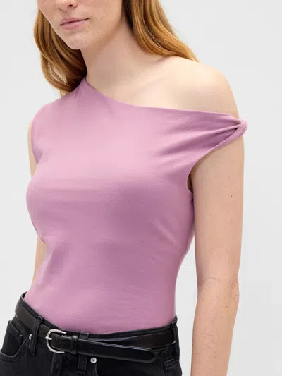 Gap Factory Stretch Jersey One-shoulder Top In Pink