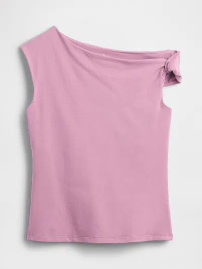 Gap Factory Stretch Jersey One-shoulder Top In Pink