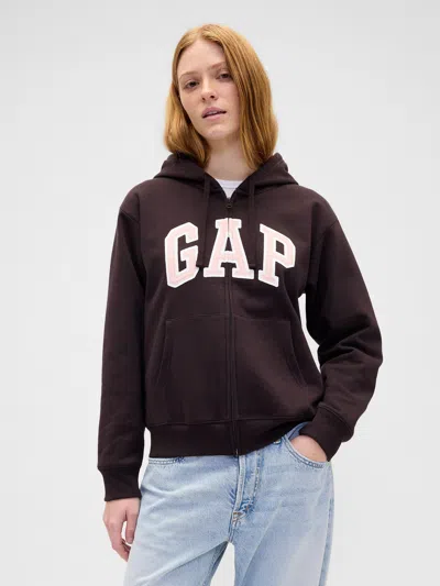 Gap Factory Relaxed Gap Logo Zip Hoodie In Black