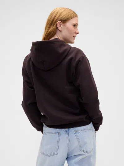 Gap Factory Relaxed Gap Logo Zip Hoodie In Black