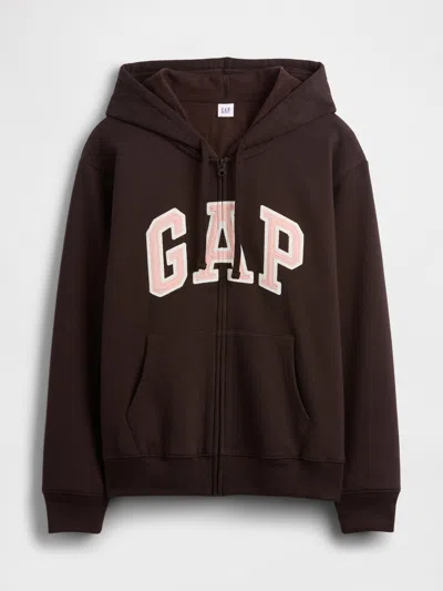 Gap Factory Relaxed Gap Logo Zip Hoodie In Black