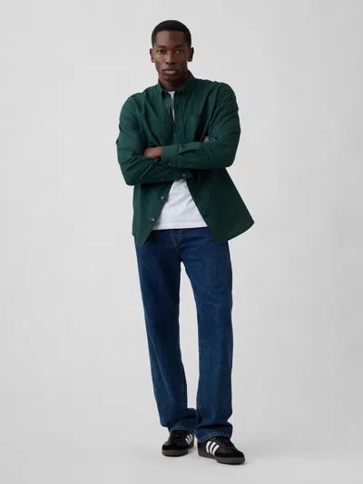 Gap Factory Oxford Shirt In Standard Fit In Green