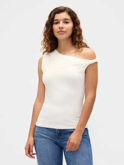 Gap Factory Stretch Jersey One-shoulder Top In White