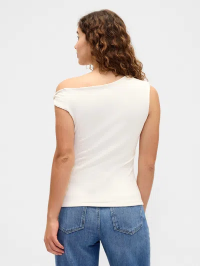 Gap Factory Stretch Jersey One-shoulder Top In White