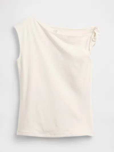 Gap Factory Stretch Jersey One-shoulder Top In White