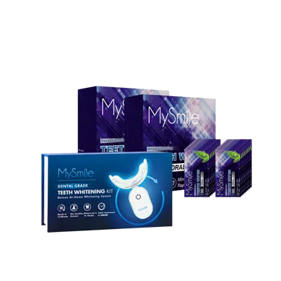 Mysmile Advanced Teeth Whitening Kit With Teeth Wipes Double Pack - 28 Led Light Kit With Wipes In Multi