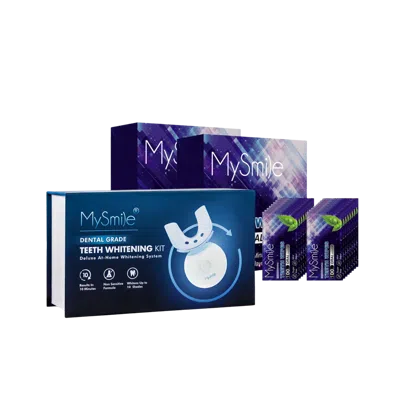 Mysmile Original Teeth Whitening Kit With Teeth Wipes Double Pack - 5 Led Light Kit With Wipes In Multi