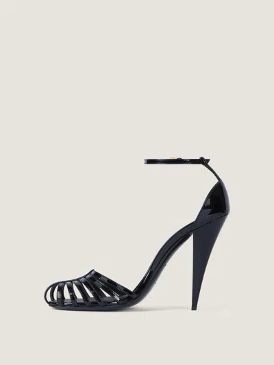 Givenchy Cage Heeled Sandals In Patent Leather In Black
