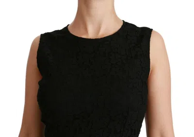 Dolce & Gabbana Elegant Floral Lace Brocade Mini Dress In Black