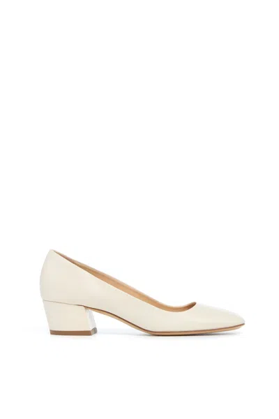 Gabriela Hearst Agathe Low Heel Pump In Ivory Leather In White