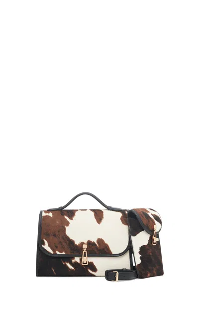 Gabriela Hearst Medium Leonora Flap Bag In Ivory Cognac Multi Pony Hair In Multi