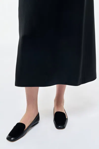 Gabriela Hearst Aveda Flat Loafer In Black Leather & Suede