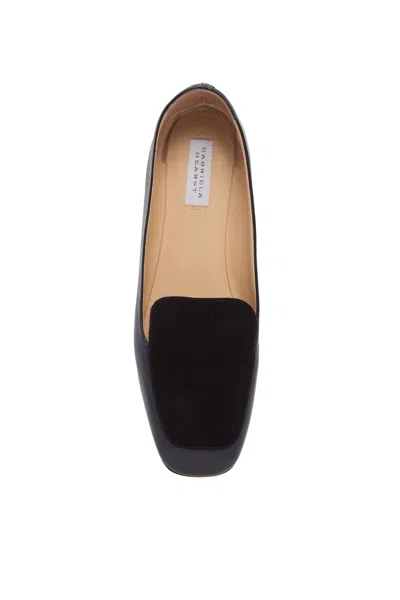 Gabriela Hearst Aveda Flat Loafer In Black Leather & Suede