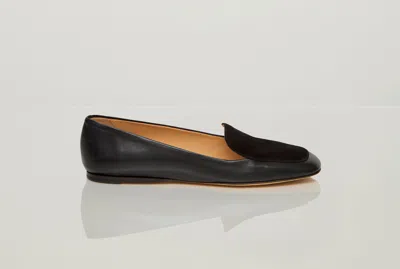 Gabriela Hearst Aveda Flat Loafer In Black Leather & Suede
