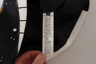 Dolce & Gabbana Black Love Clock Sequined Piano Skirt In Multi