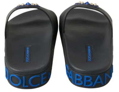 Dolce & Gabbana Black Slides Sandals Beach Saint Barth Women's Shoes In Black