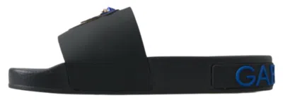 Dolce & Gabbana Black Slides Sandals Beach Saint Barth Women's Shoes In Black