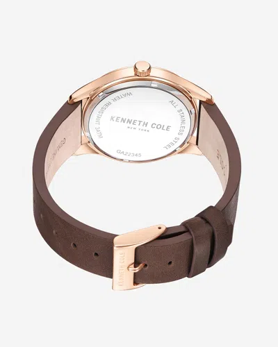 Kenneth Cole Classic Strap Watch In Brown