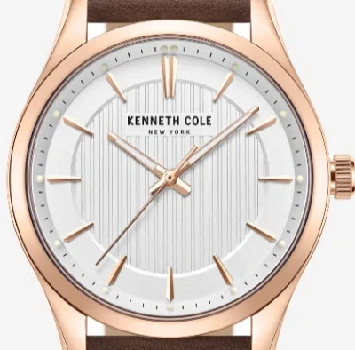 Kenneth Cole Classic Strap Watch In Brown