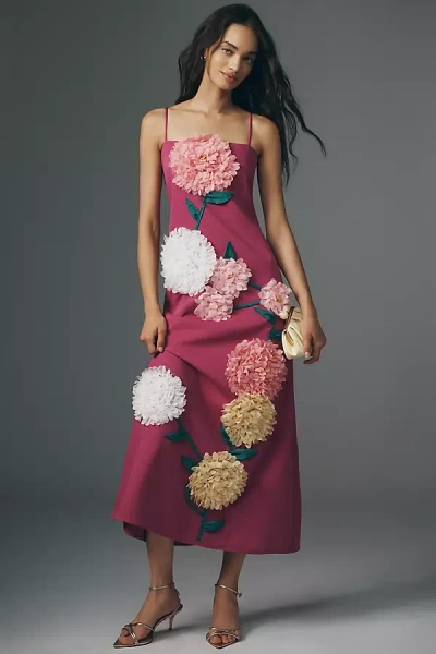 Elliatt Buttercup Floral Appliqué Maxi Dress In Purple