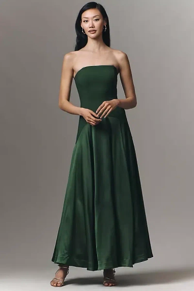 Hutch Petite Strapless Maxi Dress In Green
