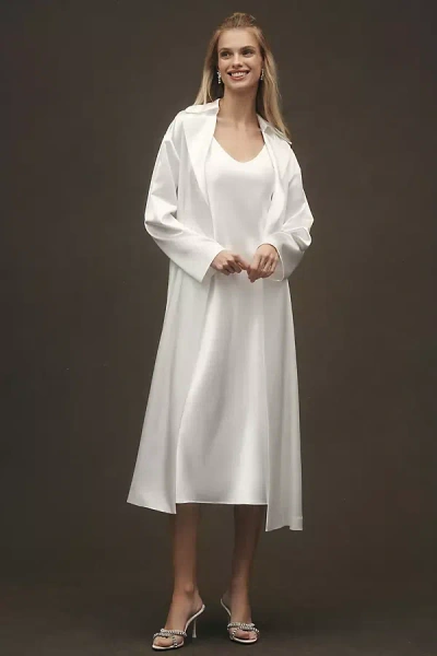 Mare Mare Satin Jacket & Maxi Dress Set In White