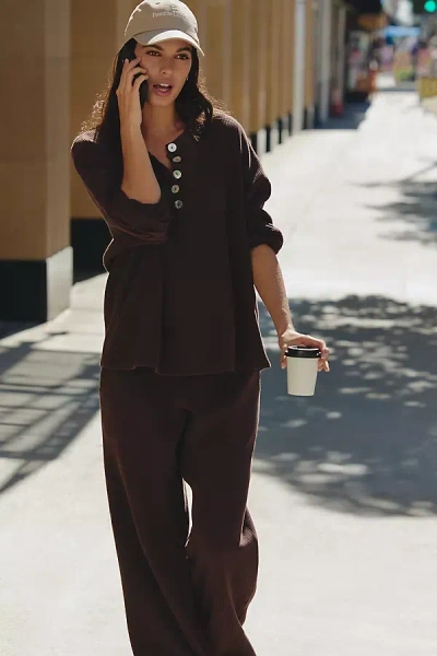 Electric & Rose Tanner Thermal Sweatpants In Brown