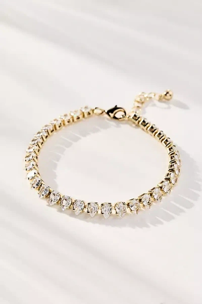 By Anthropologie High-shine Crystal Bracelet In Gold