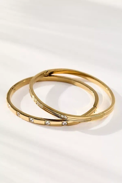 By Anthropologie Metal Stacking Bracelets, Set Of 2 In Gold