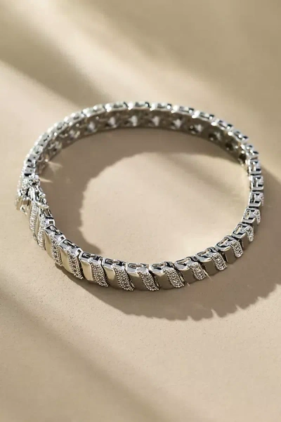 By Anthropologie Pavé Tennis Bracelet In Metallic