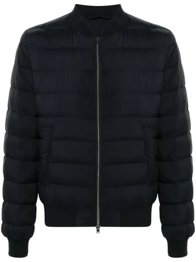 Herno Quilted Bomber Jacket With Goose Down Fill In Blue