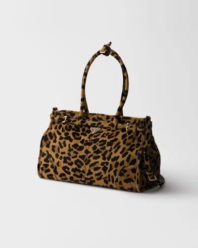 Prada Bonnie Large Printed Leather Handbag In Animal Print